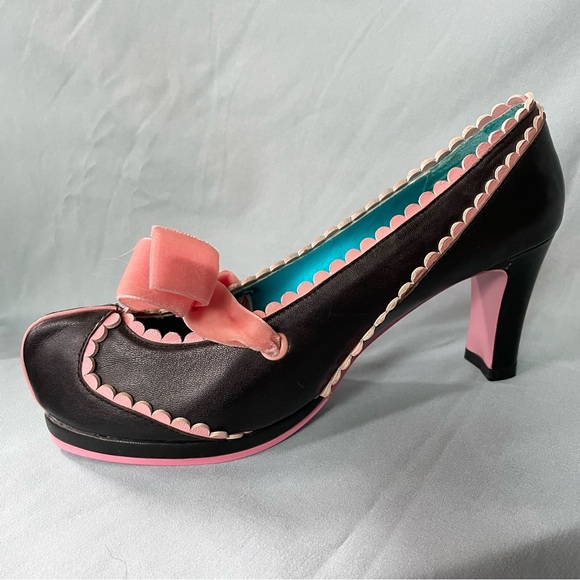 Irregular Choice black w/ pink scalloping heels - EU sz 39 - Picture 8 of 16